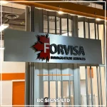 Completed a while ago, this bold and professional 3D letter signage for @forvisa.ca. Elevate your brand with standout signage!
❇️❇️❇️❇️❇️❇️❇️❇️
Contact us for a free quote. We stand by our %100 satisfaction guarantee. 
☎️ 236-866-1433
info@bcsignsltd.ca
www.bcsignsltd.ca
.
.
.
#bcsigns
#customsigns
#3dlettering
#enterancesigns
#officesigns
#beautifulsigns
#dimentionallogo
#signs
#design 
#visionary
# sign installation
# smallbusiness
#signdesign
#windowvinyls
#customsign
#businesssign
#illuminatedsign
#frontstoresign
#exteriorsign
#interiorsign
#officesign
#windowdecals
#3Dletters sign
#businesssign